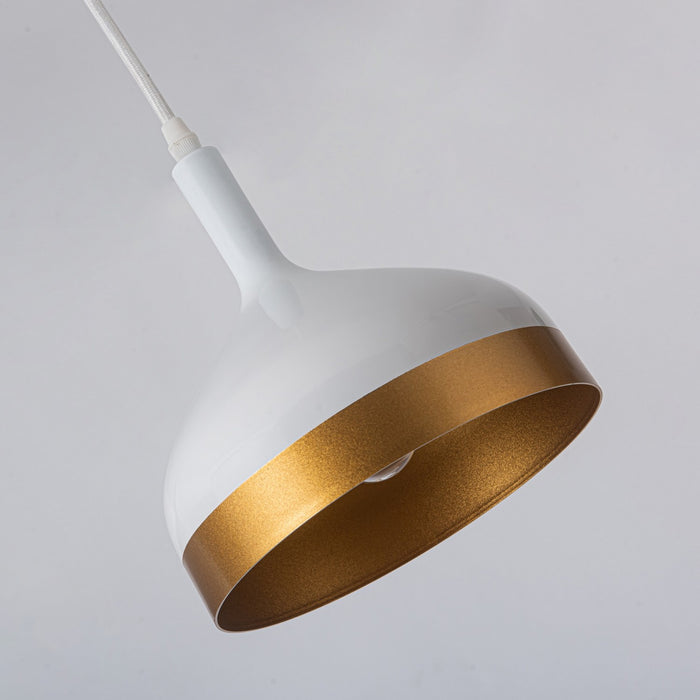 Artcraft SC13354WH Four Light Island Pendant, White & Gold
