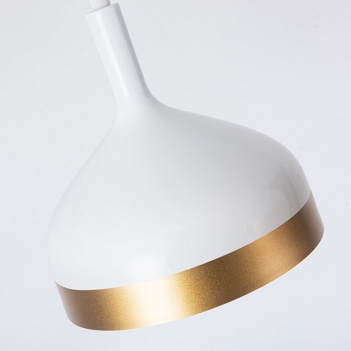 Artcraft SC13354WH Four Light Island Pendant, White & Gold