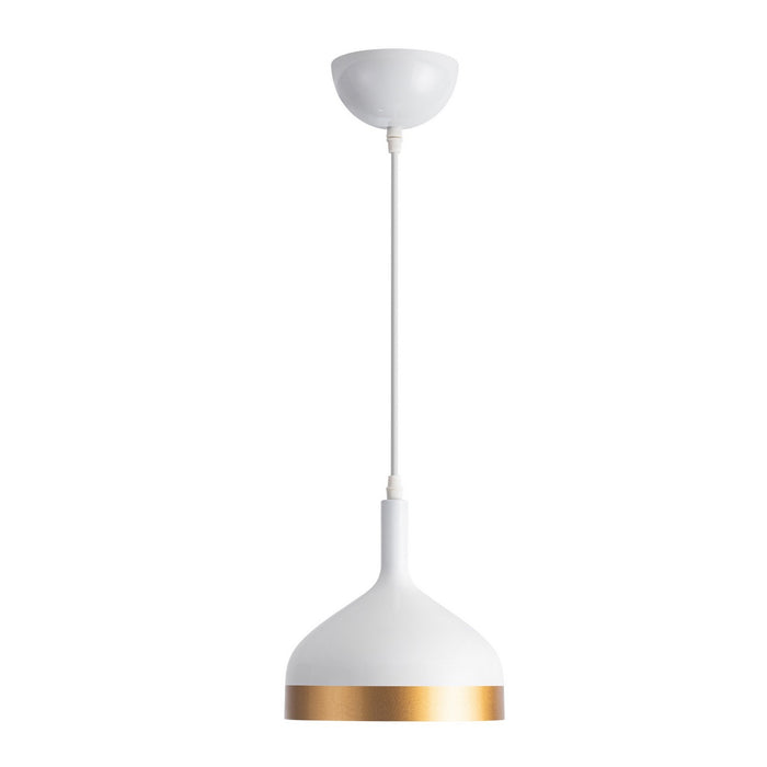 Artcraft SC13351WH One Light Pendant, White & Gold
