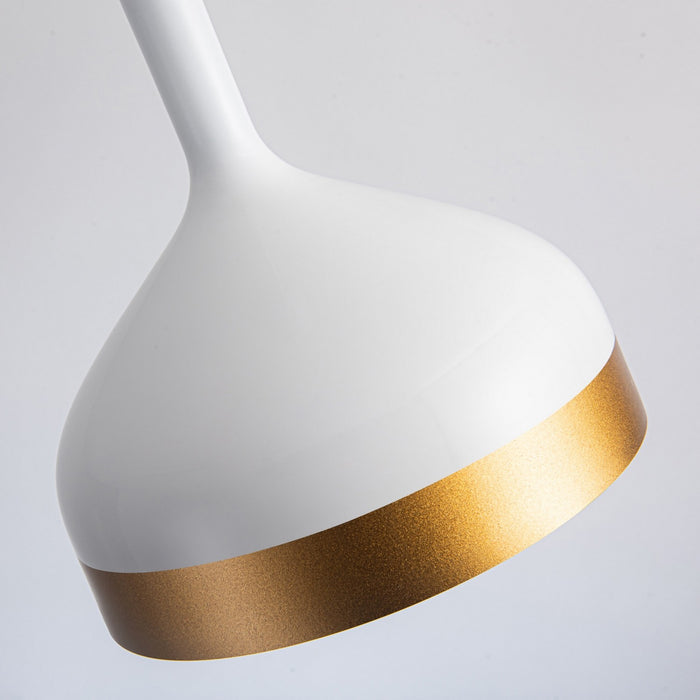 Artcraft SC13351WH One Light Pendant, White & Gold