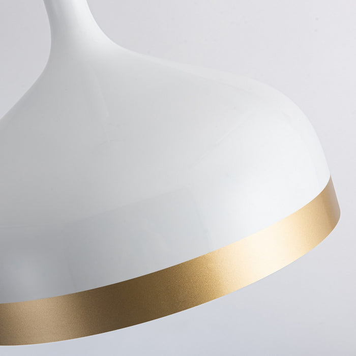 Artcraft SC13350WH One Light Pendant, White & Gold
