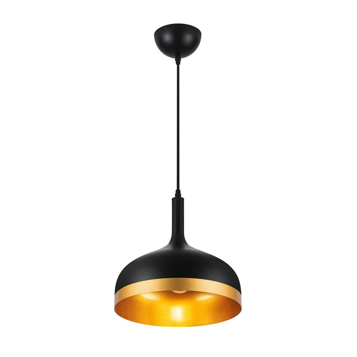 Artcraft SC13350BK One Light Pendant, Black & Gold