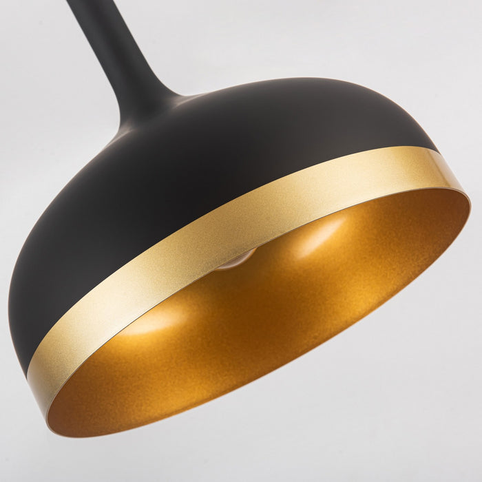 Artcraft SC13350BK One Light Pendant, Black & Gold