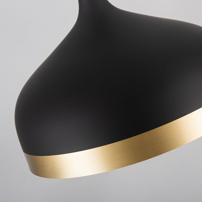 Artcraft SC13350BK One Light Pendant, Black & Gold
