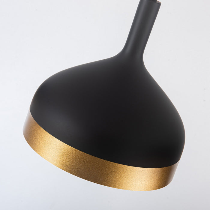 Artcraft SC13354BK Four Light Island Pendant, Black & Gold