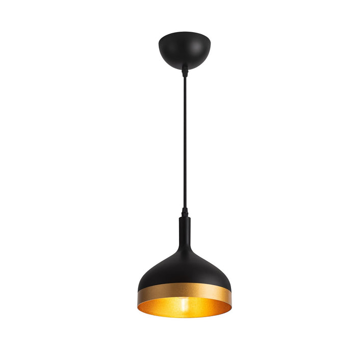 Artcraft SC13351BK One Light Pendant, Black & Gold
