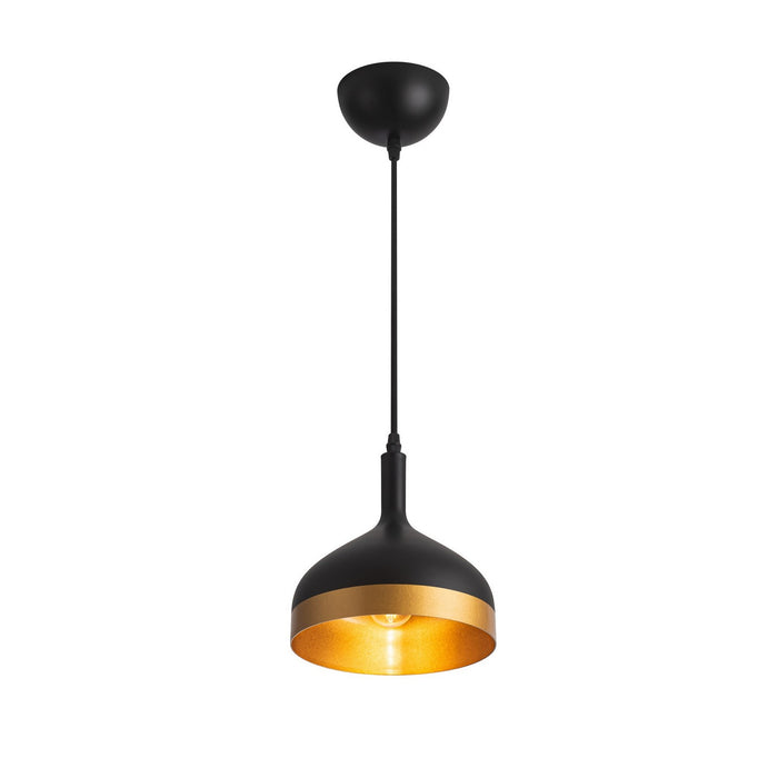 Artcraft SC13351BK One Light Pendant, Black & Gold
