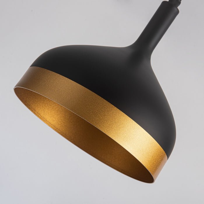 Artcraft SC13351BK One Light Pendant, Black & Gold