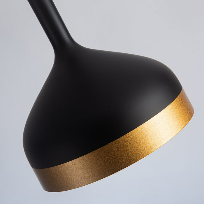 Artcraft SC13351BK One Light Pendant, Black & Gold
