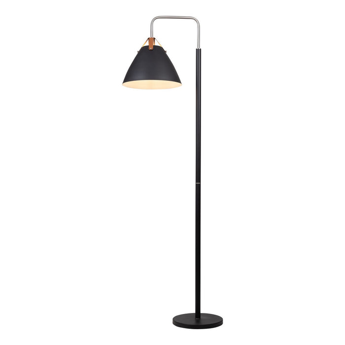 Artcraft SC13327BK One Light Floor Lamp, Black & Brass