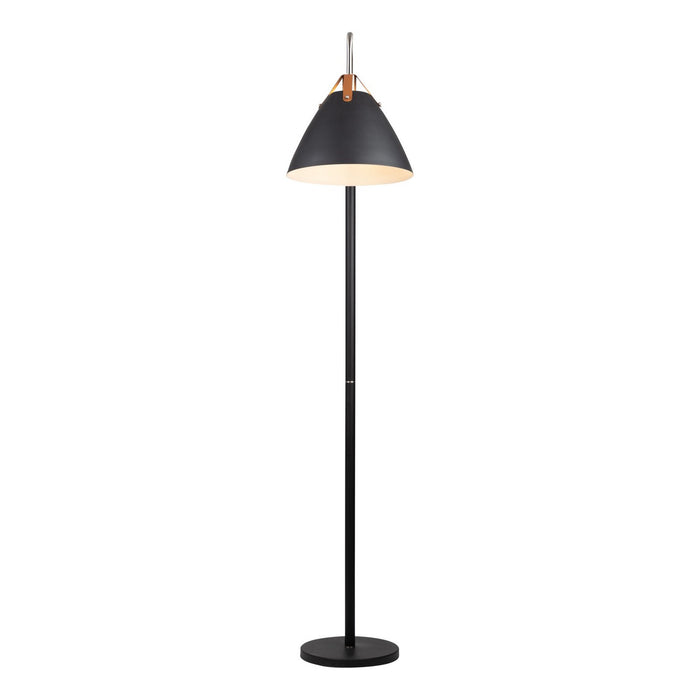 Artcraft SC13327BK One Light Floor Lamp, Black & Brass