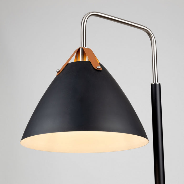 Artcraft SC13327BK One Light Floor Lamp, Black & Brass