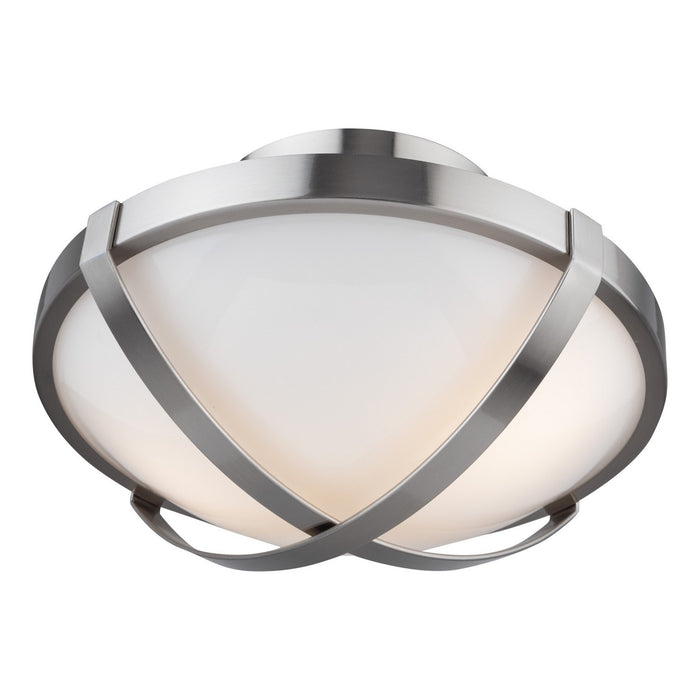 Artcraft AC11703BN Two Light Flush Mount, Brushed Nickel