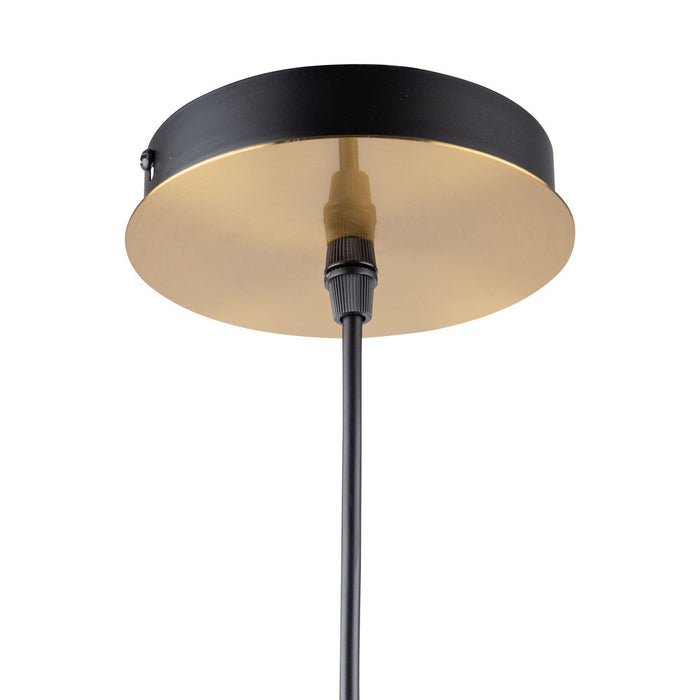 Artcraft AC11761VB One Light Pendant, Matte Black & Brass