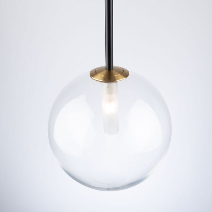Artcraft AC11761VB One Light Pendant, Matte Black & Brass
