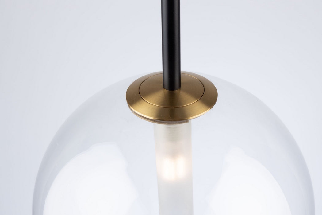 Artcraft AC11761VB One Light Pendant, Matte Black & Brass