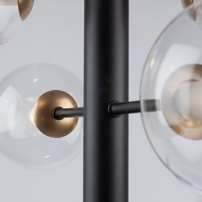Artcraft AC11765VB Six Light Chandelier, Matte Black & Brass