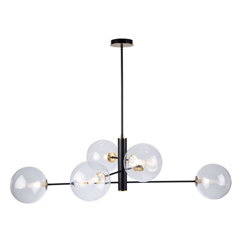 Artcraft AC11766VB Six Light Chandelier, Matte Black & Brass