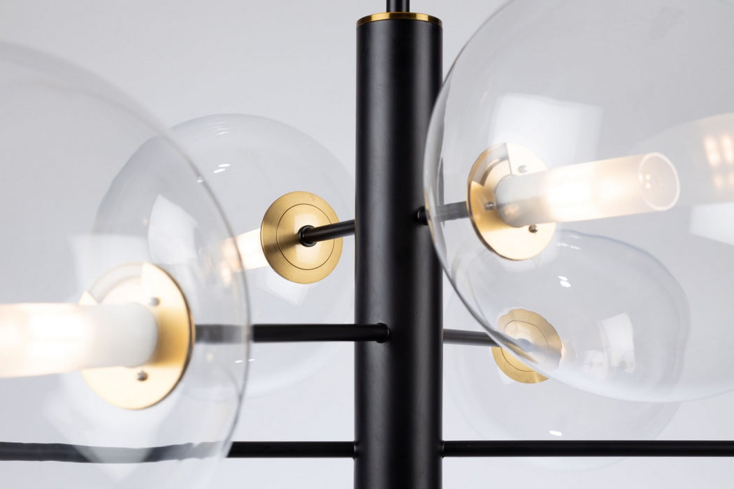 Artcraft AC11766VB Six Light Chandelier, Matte Black & Brass