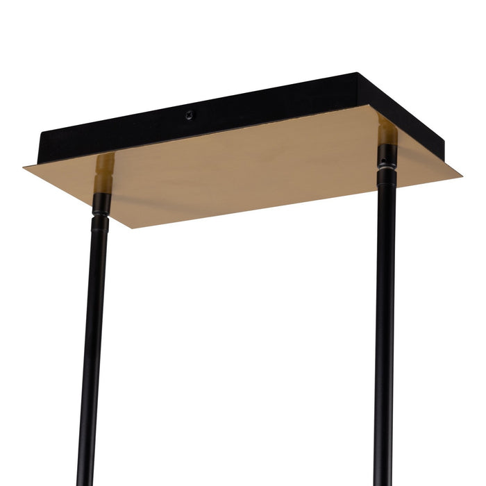 Artcraft AC11764VB Four Light Island Pendant, Matte Black & Brass
