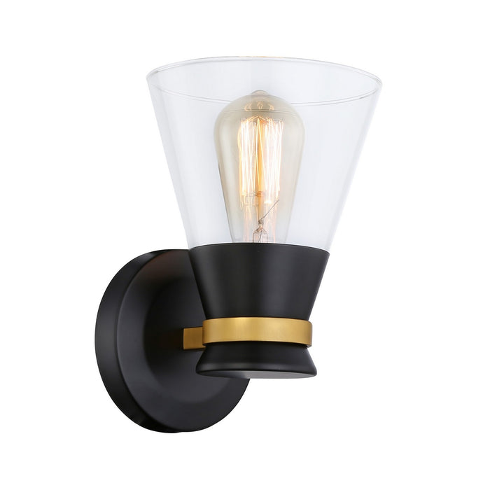 Artcraft AC11801BB One Light Wall Sconce, Black & Brushed Brass