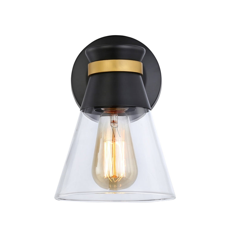 Artcraft AC11801BB One Light Wall Sconce, Black & Brushed Brass