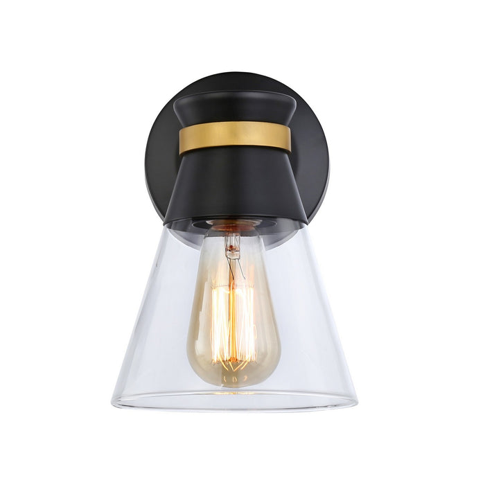 Artcraft AC11801BB One Light Wall Sconce, Black & Brushed Brass