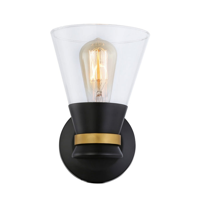 Artcraft AC11801BB One Light Wall Sconce, Black & Brushed Brass