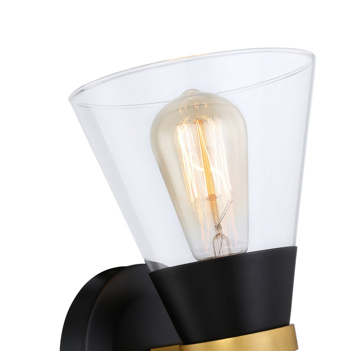 Artcraft AC11801BB One Light Wall Sconce, Black & Brushed Brass
