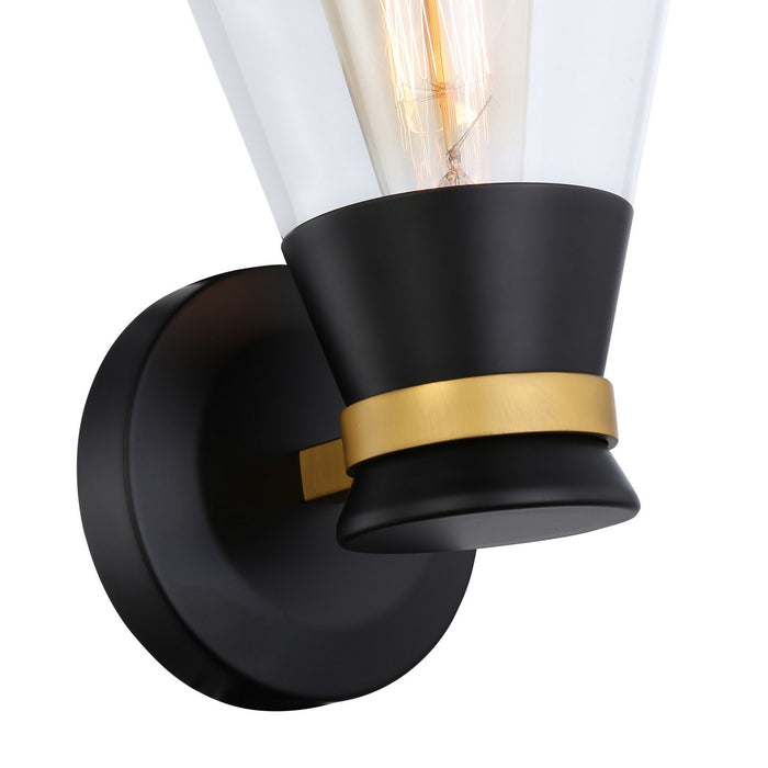 Artcraft AC11801BB One Light Wall Sconce, Black & Brushed Brass