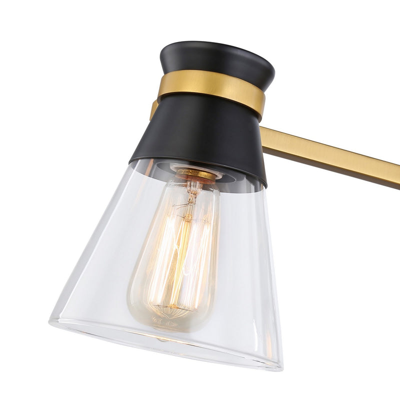 Artcraft AC11803BB Three Light Vanity, Black & Brushed Brass