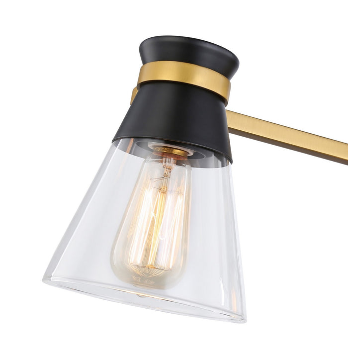 Artcraft AC11803BB Three Light Vanity, Black & Brushed Brass