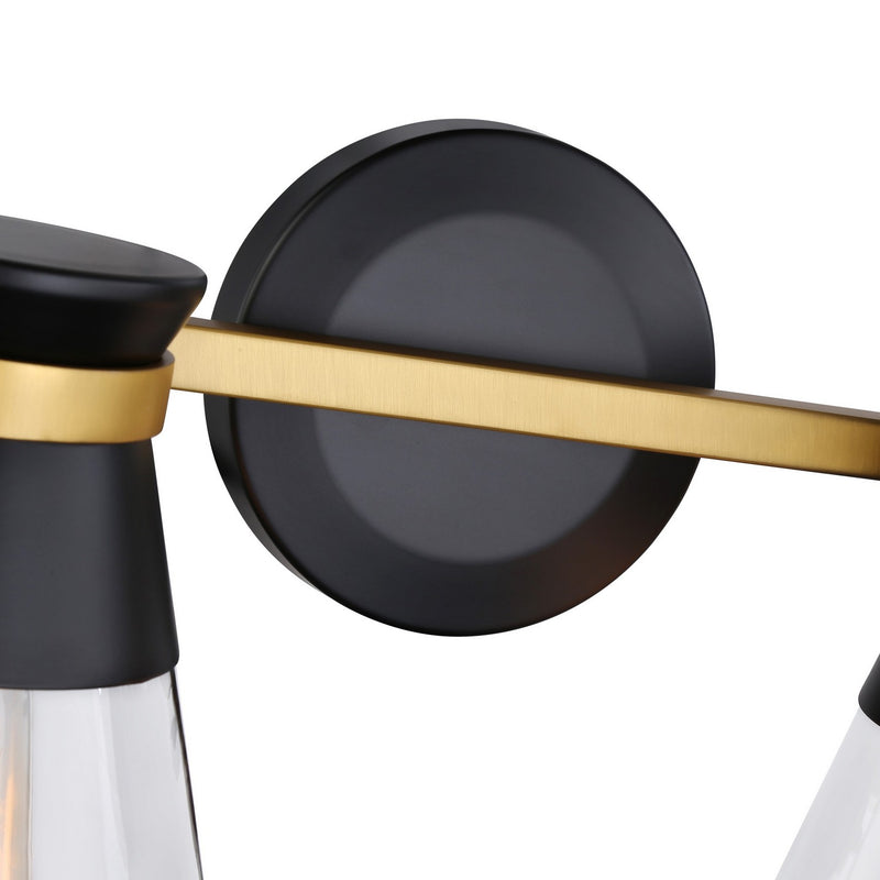 Artcraft AC11804BB Four Light Vanity, Black & Brushed Brass