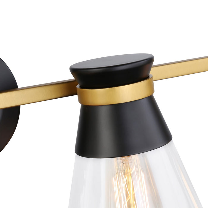 Artcraft AC11804BB Four Light Vanity, Black & Brushed Brass