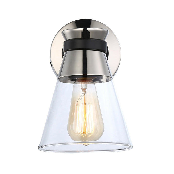 Artcraft AC11801NB One Light Wall Sconce, Polished Nickel