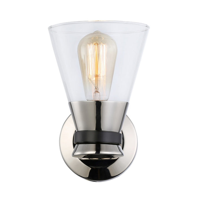 Artcraft AC11801NB One Light Wall Sconce, Polished Nickel