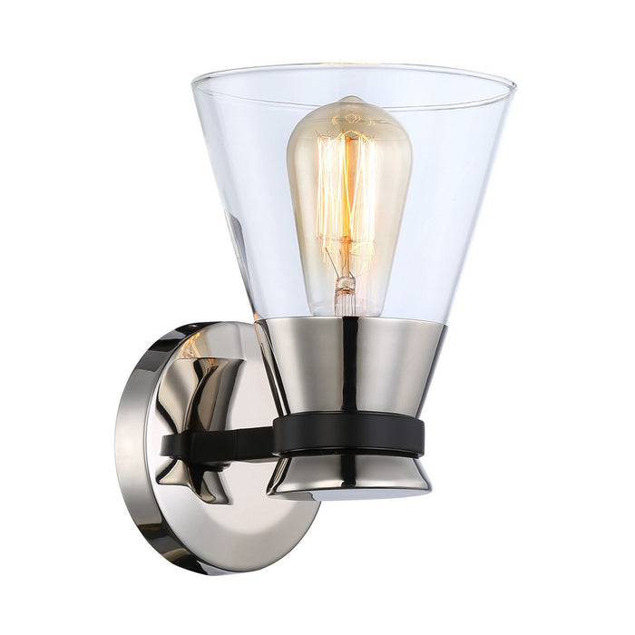 Artcraft AC11801NB One Light Wall Sconce, Polished Nickel