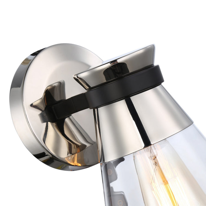 Artcraft AC11801NB One Light Wall Sconce, Polished Nickel