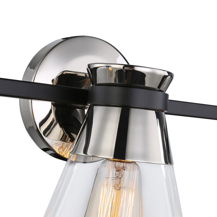 Artcraft AC11803NB Three Light Vanity, Black & Brushed Nickel