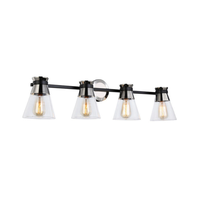 Artcraft AC11804NB Four Light Vanity, Black & Brushed Nickel