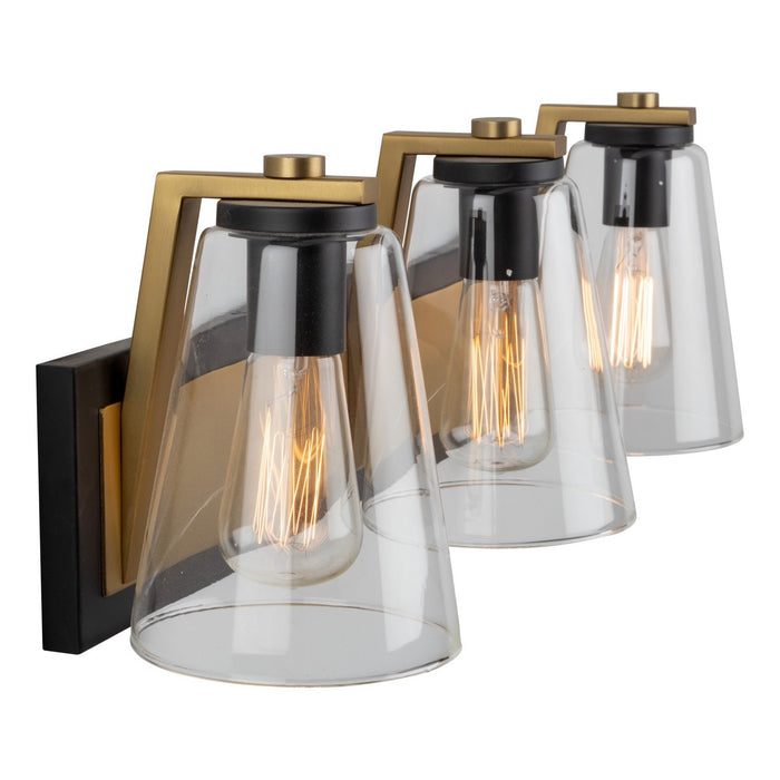 Artcraft AC11793BB One Light Wall Sconce, Black & Brass