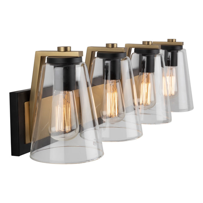 Artcraft AC11794BB Three Light Vanity, Black & Brass