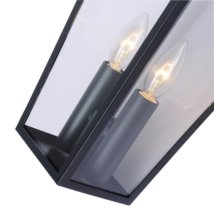 Artcraft AC8802BK Two Light Outdoor Wall Mount, Black