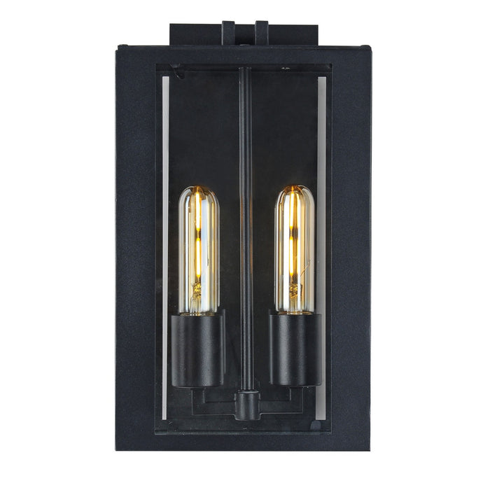 Artcraft AC8790BK Two Light Outdoor Wall Mount, Matte Black