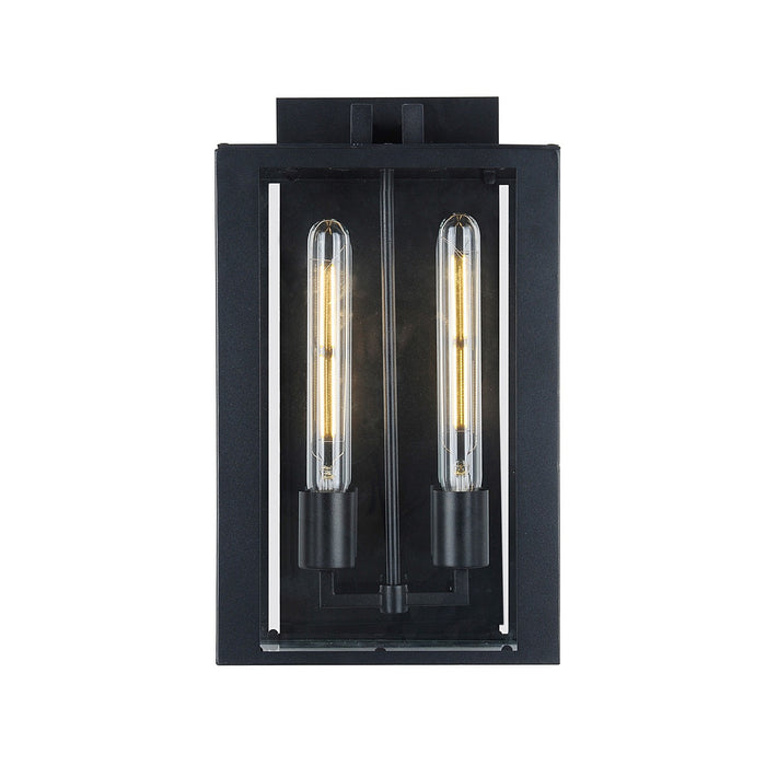 Artcraft AC8791BK Two Light Outdoor Wall Mount, Matte Black