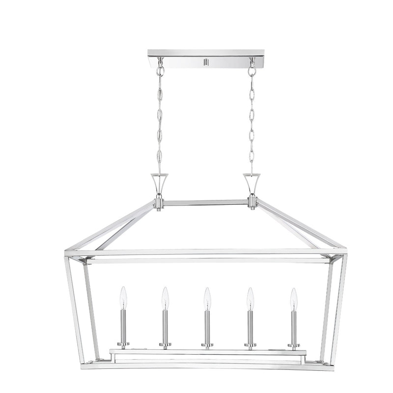 Savoy House 1-424-5-109 Five Light Linear Chandelier, Polished Nickel