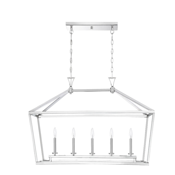 Savoy House 1-424-5-109 Five Light Linear Chandelier, Polished Nickel