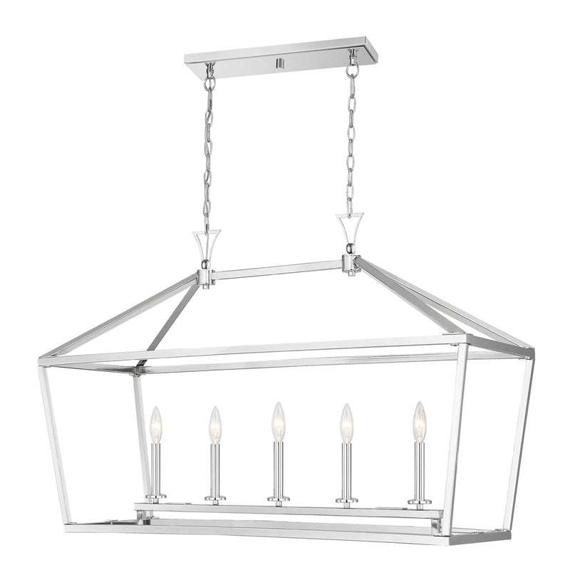Savoy House 1-424-5-109 Five Light Linear Chandelier, Polished Nickel