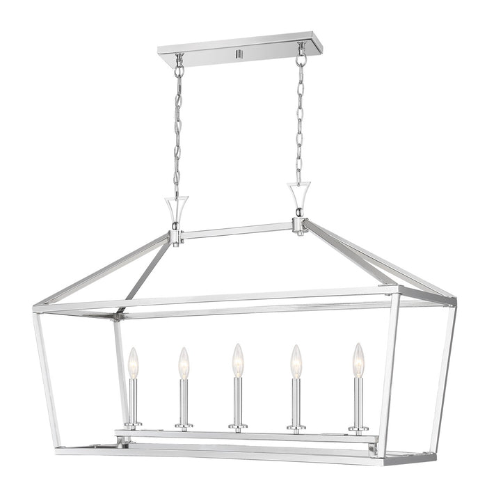 Savoy House 1-424-5-109 Five Light Linear Chandelier, Polished Nickel