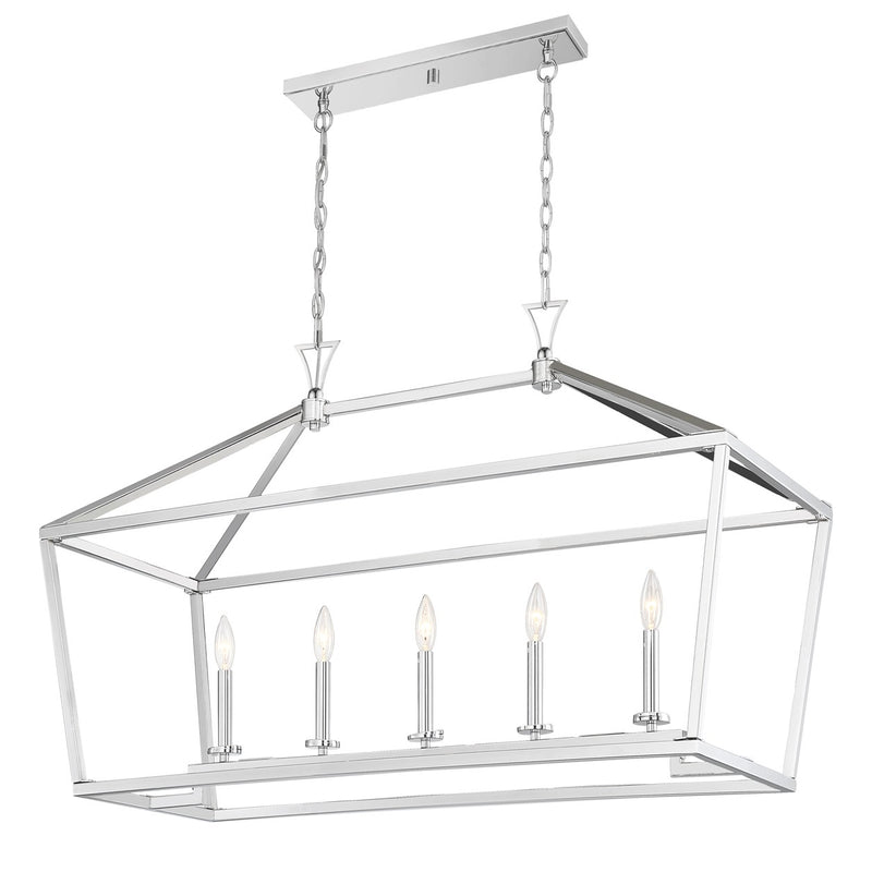 Savoy House 1-424-5-109 Five Light Linear Chandelier, Polished Nickel